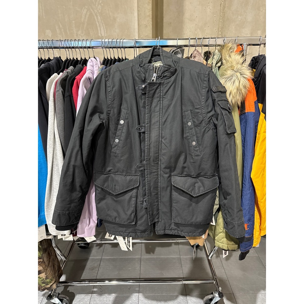 US Army Licensed Mens Field‎ Jacket Black Quilted Lined Utility Coat Large